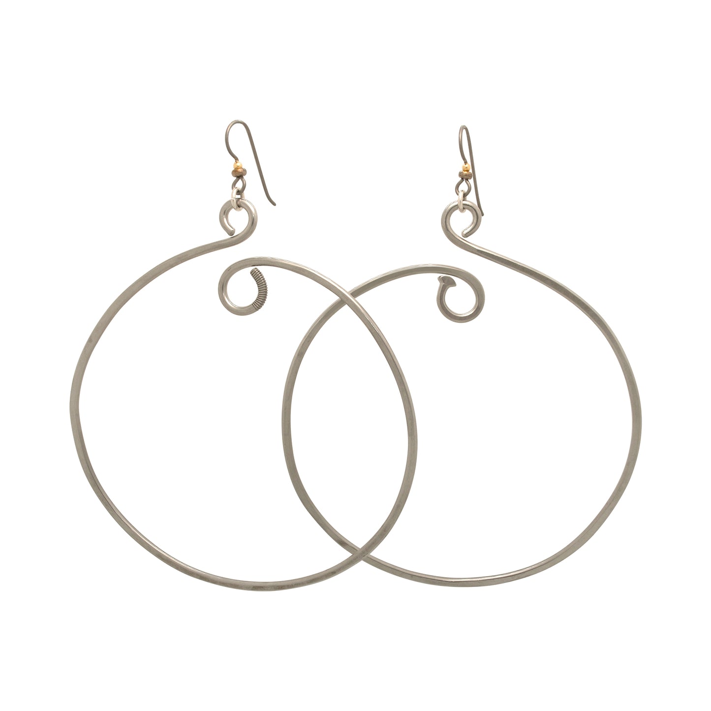 3.5″ Extra Large Hoop Handmade Stainless Earrings | BiciArte Bicycle Jewelry