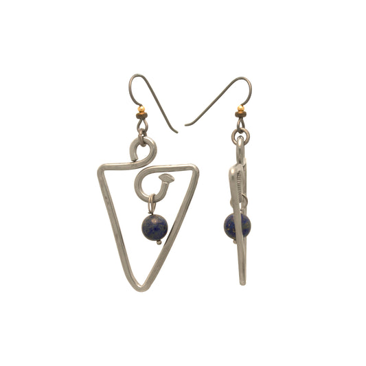 2″ Triangle Birthstone Stainless Earrings | BiciArte Bicycle Jewelry image 1