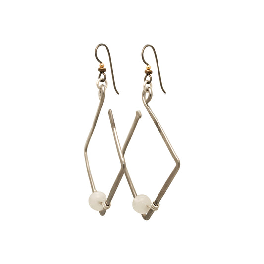 2″ Square Birthstone Stainless Earrings | BiciArte Bicycle Jewelry image 1