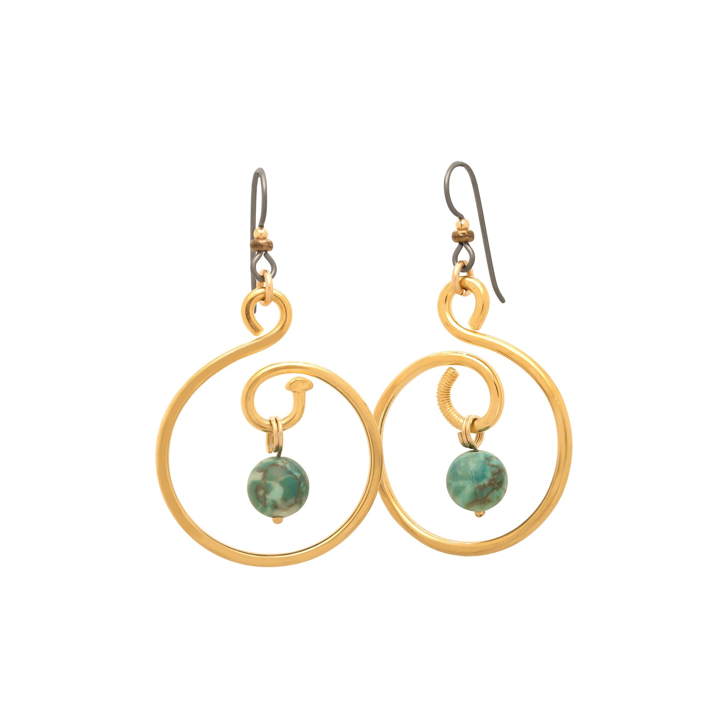 2″ Hoop Birthstone Gold Earrings | BiciArte Bicycle Jewelry image 1