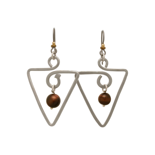 2″ Triangle Birthstone Stainless Earrings | BiciArte Bicycle Jewelry image 0