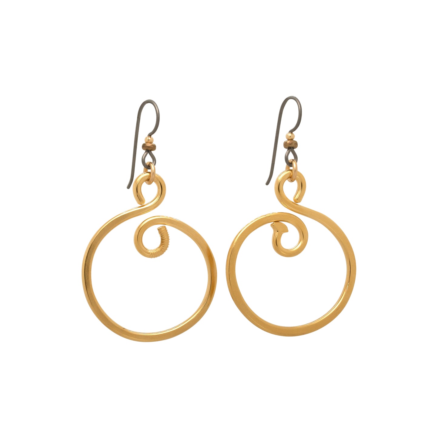 2″ Hoop Gold Earrings | BiciArte Bicycle Jewelry image 0