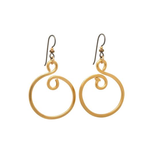 2″ Hoop Gold Earrings | BiciArte Bicycle Jewelry image 0