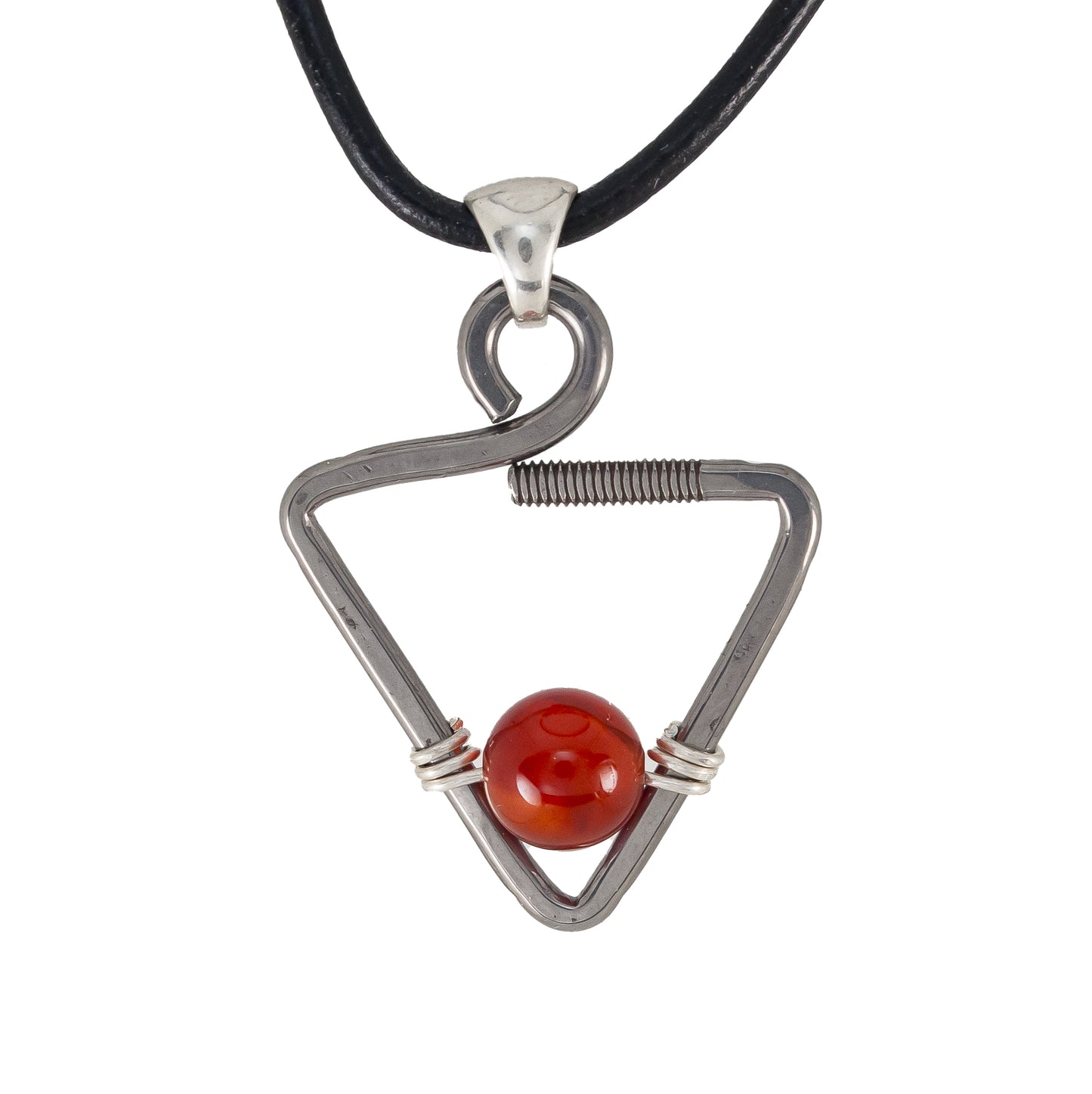 1″ Stainless Bicycle Spoke Arrow Pendant with Birthstone Gem | BiciArte Bicycle Jewelry image 0