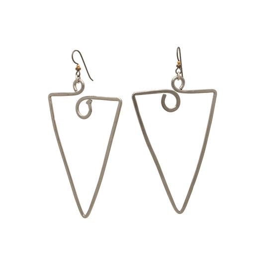 3″ Large Triangles Handmade Stainless Earrings | BiciArte Bicycle Jewelry image 0
