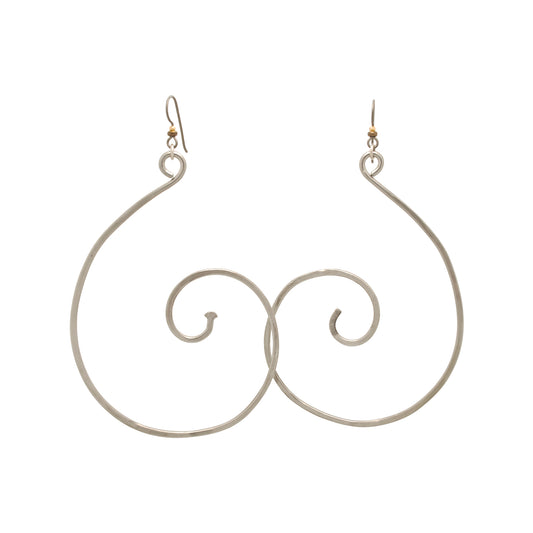 3″ Large Spirals Handmade Stainless Earrings | BiciArte Bicycle Jewelry image 0