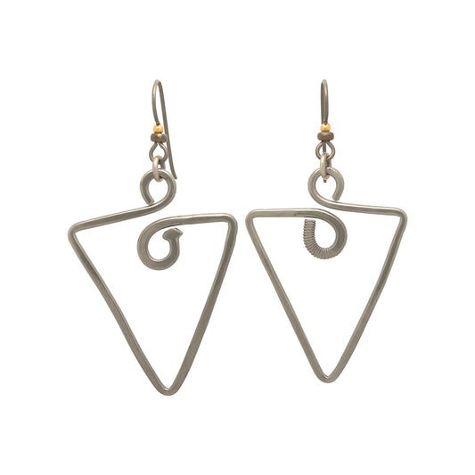 2″ Triangle Handmade Stainless Earrings | BiciArte Bicycle Jewelry image 0