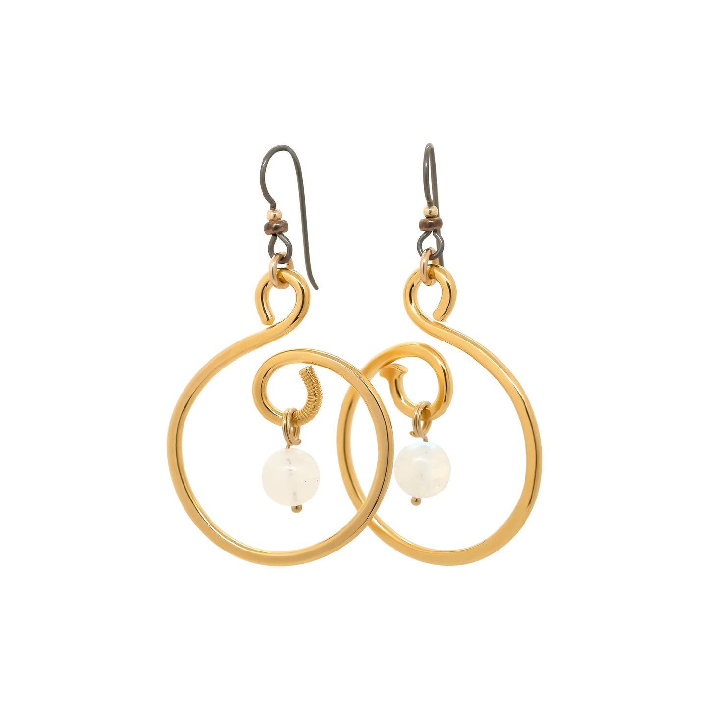 2″ Hoop Birthstone Gold Earrings | BiciArte Bicycle Jewelry image 0