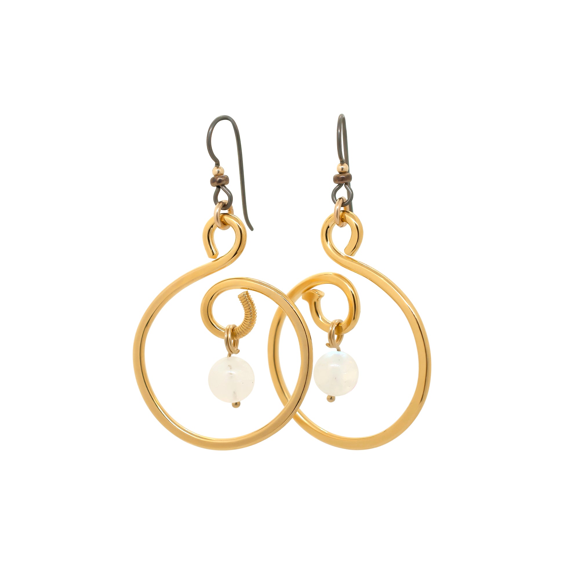 2″ Hoop Birthstone Gold Earrings | BiciArte Bicycle Jewelry image 0
