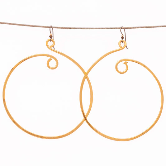 3" Large Hoop Gold Earrings | BiciArte Bicycle Jewelry image 0