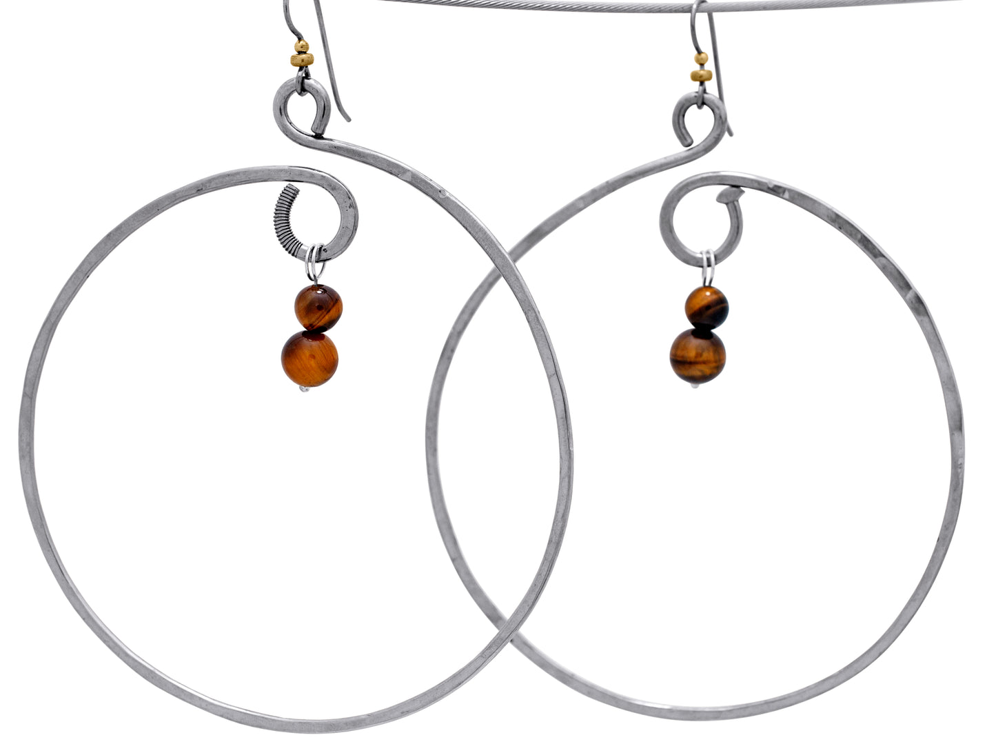 3″ Large Hoop Birthstone Stainless Earrings | BiciArte Bicycle Jewelry image 0