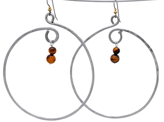 3″ Large Hoop Birthstone Stainless Earrings | BiciArte Bicycle Jewelry image 0