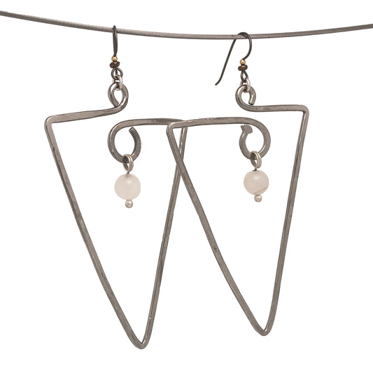 3″ Large Triangle Birthstone Stainless Earrings | BiciArte Bicycle Jewelry image 1