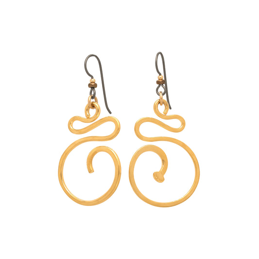2″ Fiesta Gold Earrings | BiciArte Bicycle Jewelry image 0