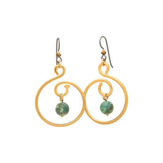2″ Hoop Birthstone Gold Earrings | BiciArte Bicycle Jewelry image 1