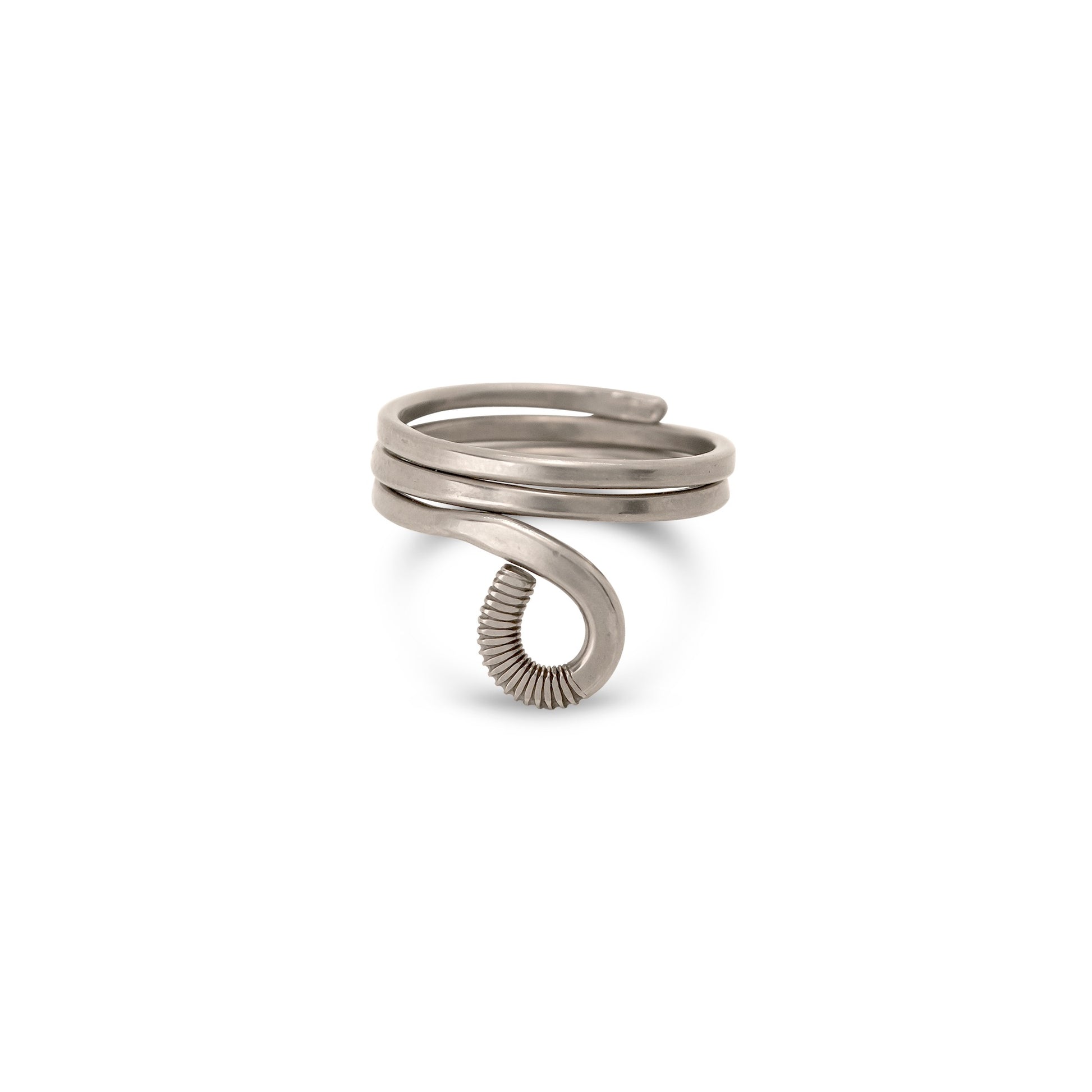 BiciArte Bicycle Jewelry | Unique Handmade Stainless 1/4" Loop Ring image 0