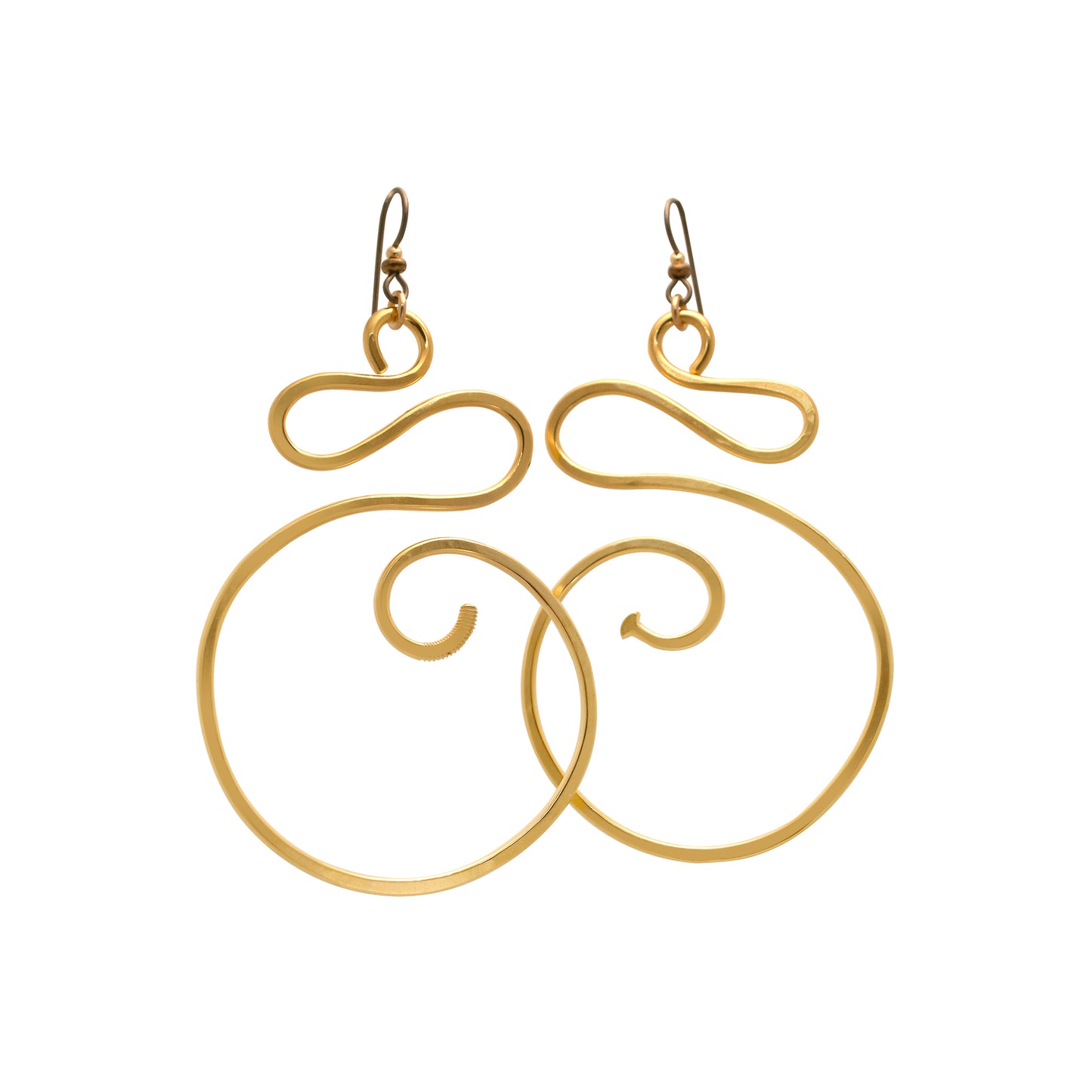 3" Large Fiesta Gold Earrings | BiciArte Bicycle Jewelry image 0